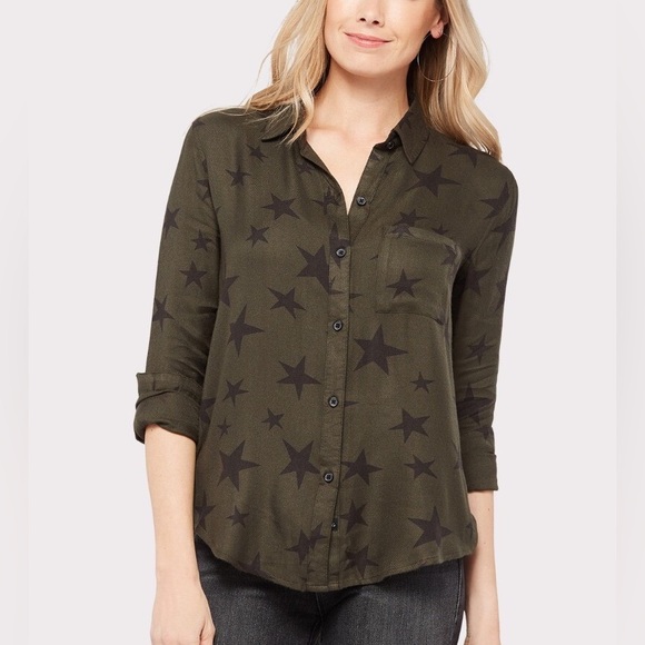 Rails Tops - Rails Hunter Green Kathryn Star Flannel Whimsigoth Grunge Brat Sz Small - AS IS